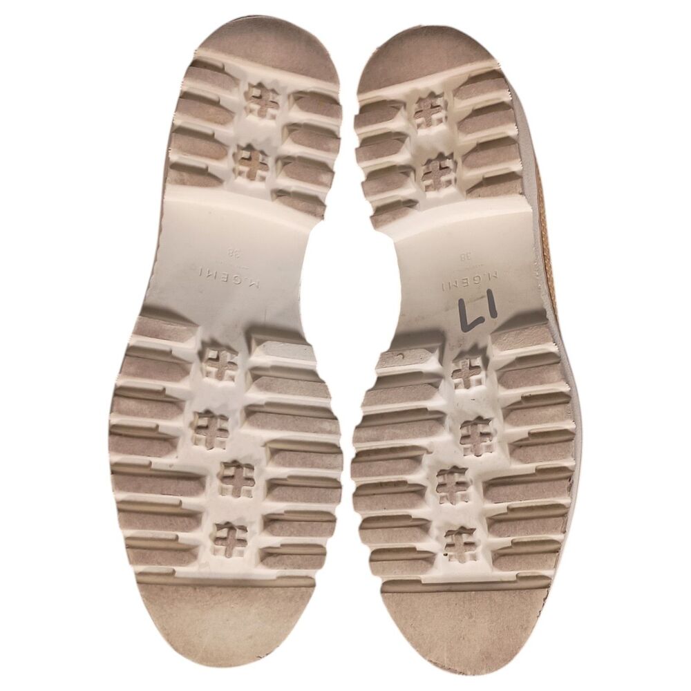 M. Gemi Womens 38/8 The Eva Woven Raffia Platform Loafers Beige Tan Lug Sole - Picture 14 of 15